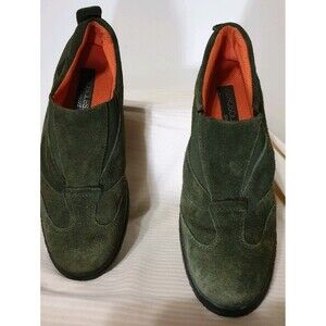 Aerosoles Sport "Splish Splash" Olive Suede Slip On Casual Shoes Sz 10B